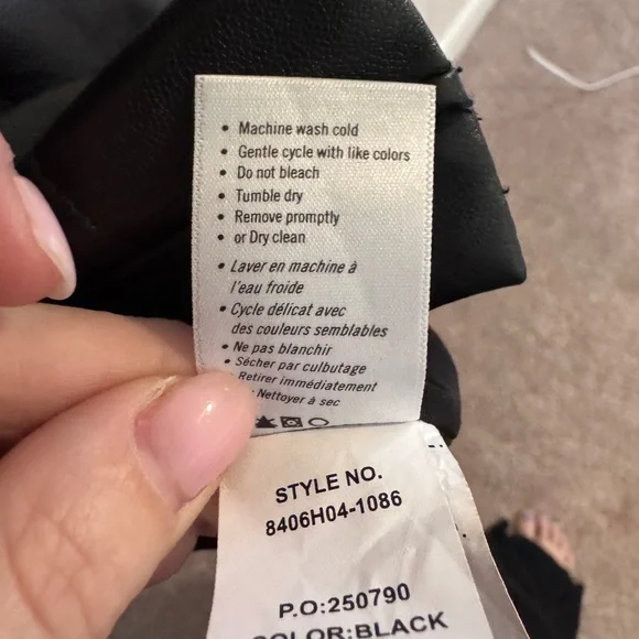 PAIGE Black Faux Leather Mini Dress, Size Large - Picture 5 of 8